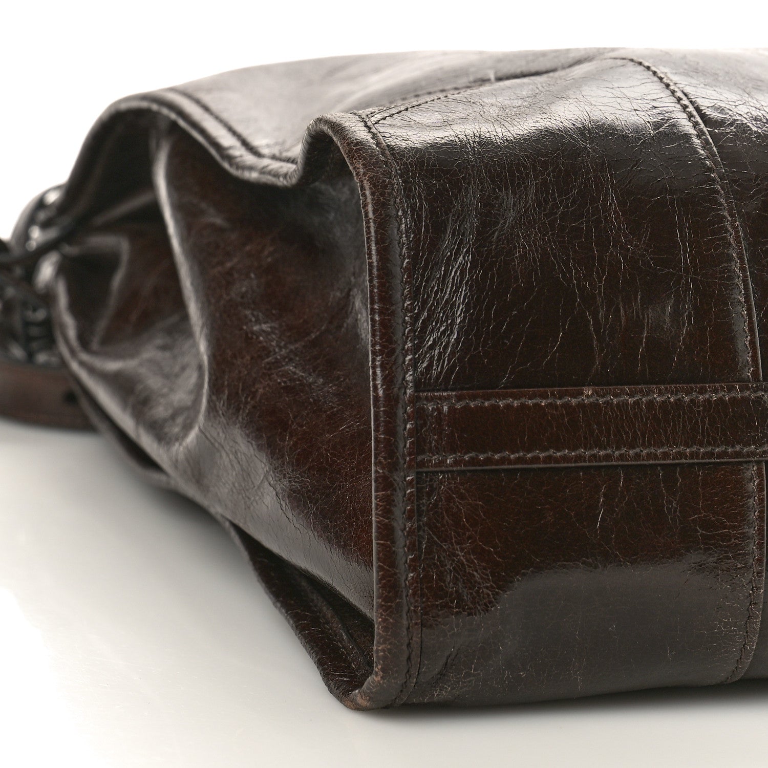 Prada Shiny Nappa Large Bonnie Shoulder Bag Dark Brown 8 of 12