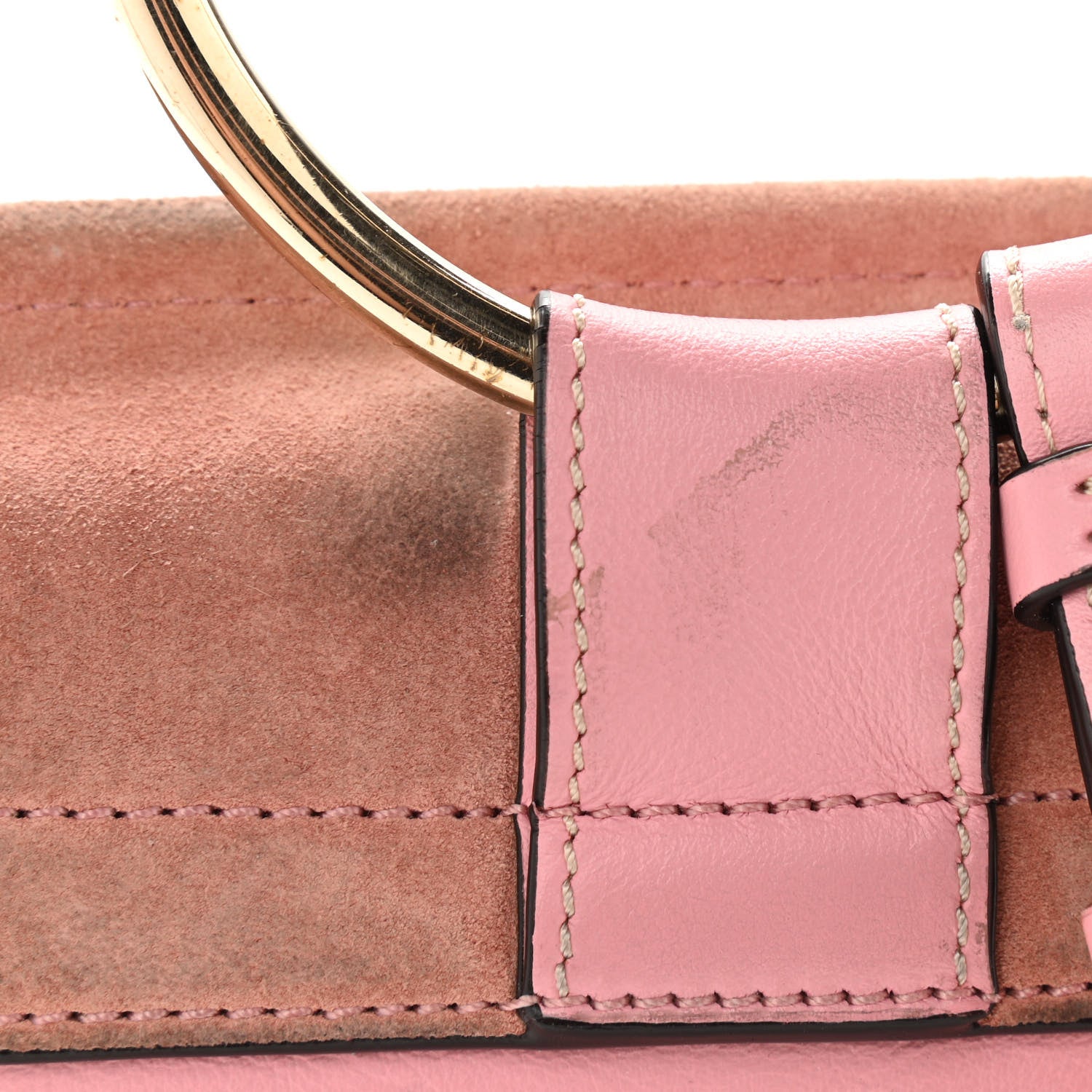 Chloe Suede Calfskin Mini Faye Bracelet Bag Washed Pink 10 of 12