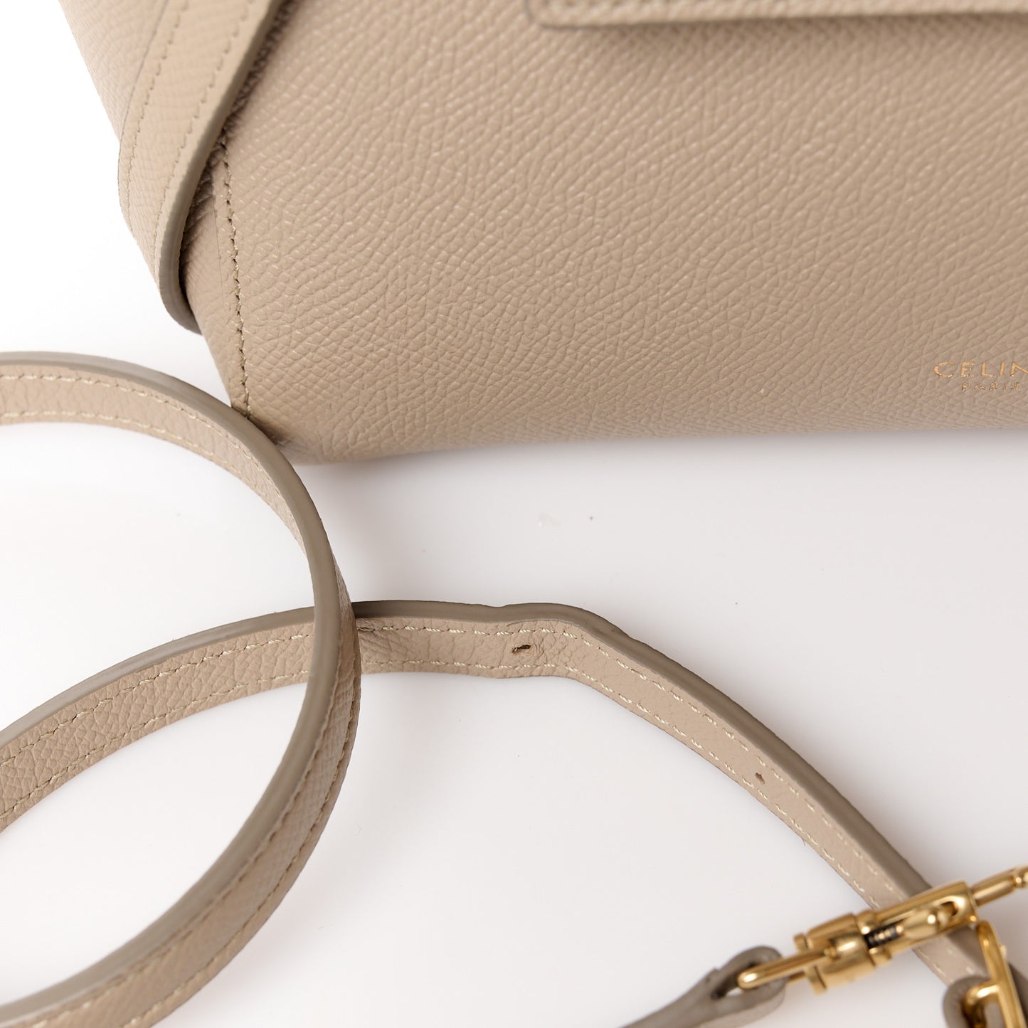 Grained Calfskin Nano Belt Bag Light Taupe