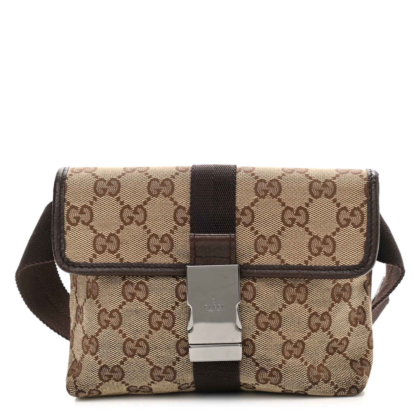 Monogram Waist Pouch Bag Dark Brown