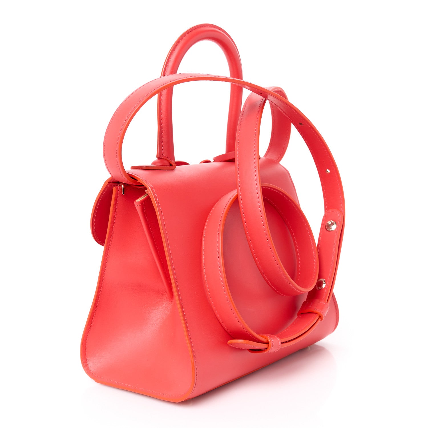 Delvaux Box Calfskin Mini Brillant Satchel Coral 4 of 12