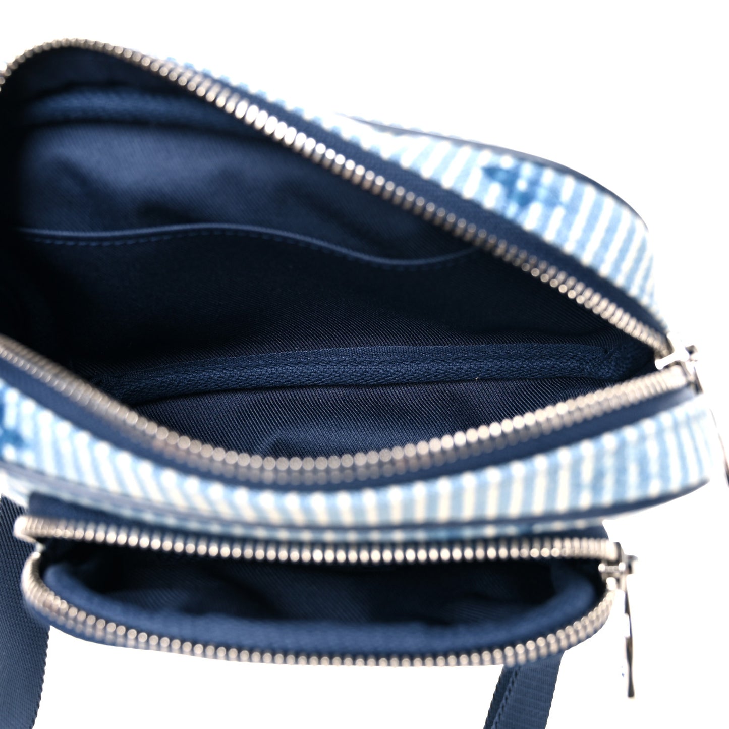 Hickory Stripes Denim Monogram Watercolor Outdoor Pouch Blue