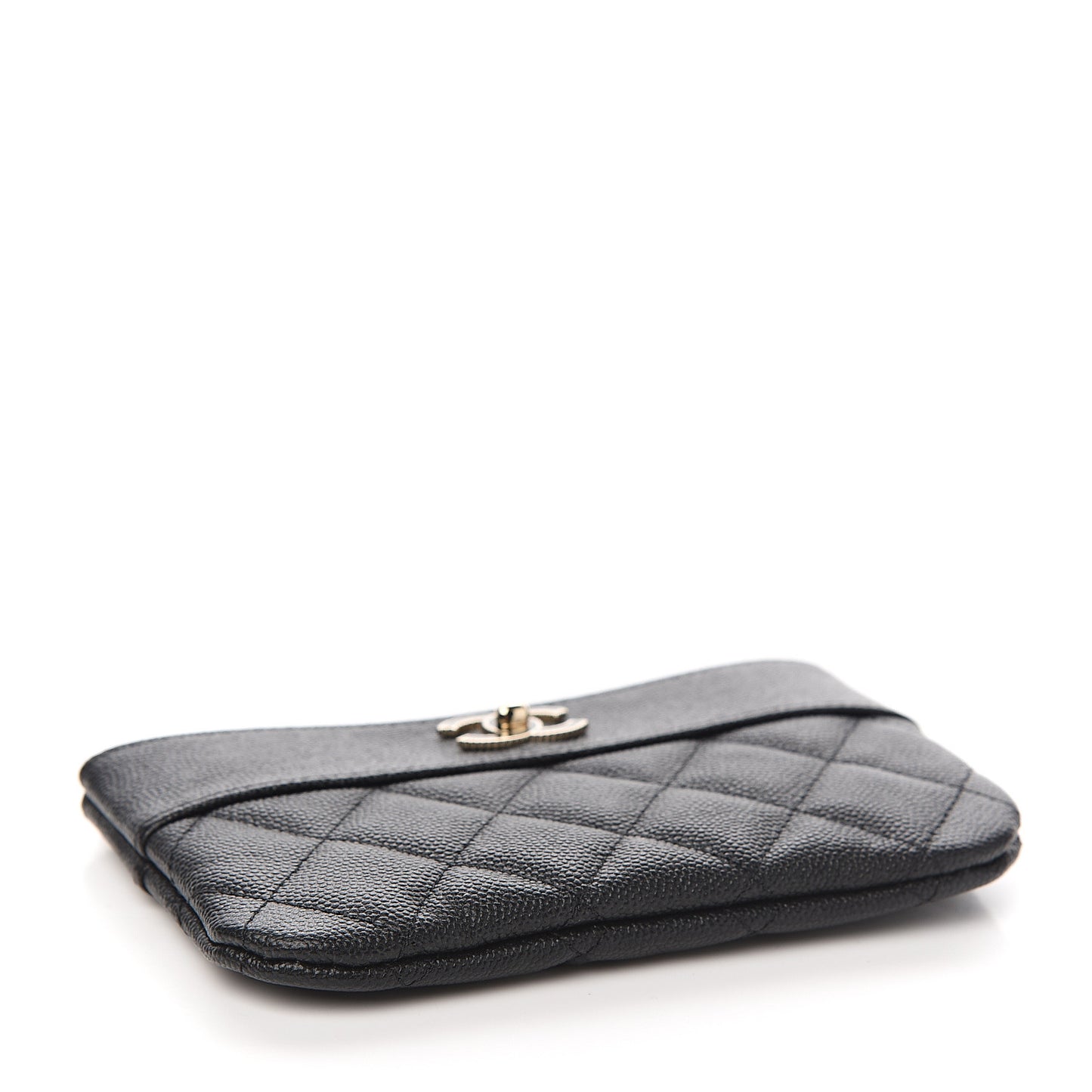 Caviar Quilted Small Vintage Mademoiselle Cosmetic Case Black