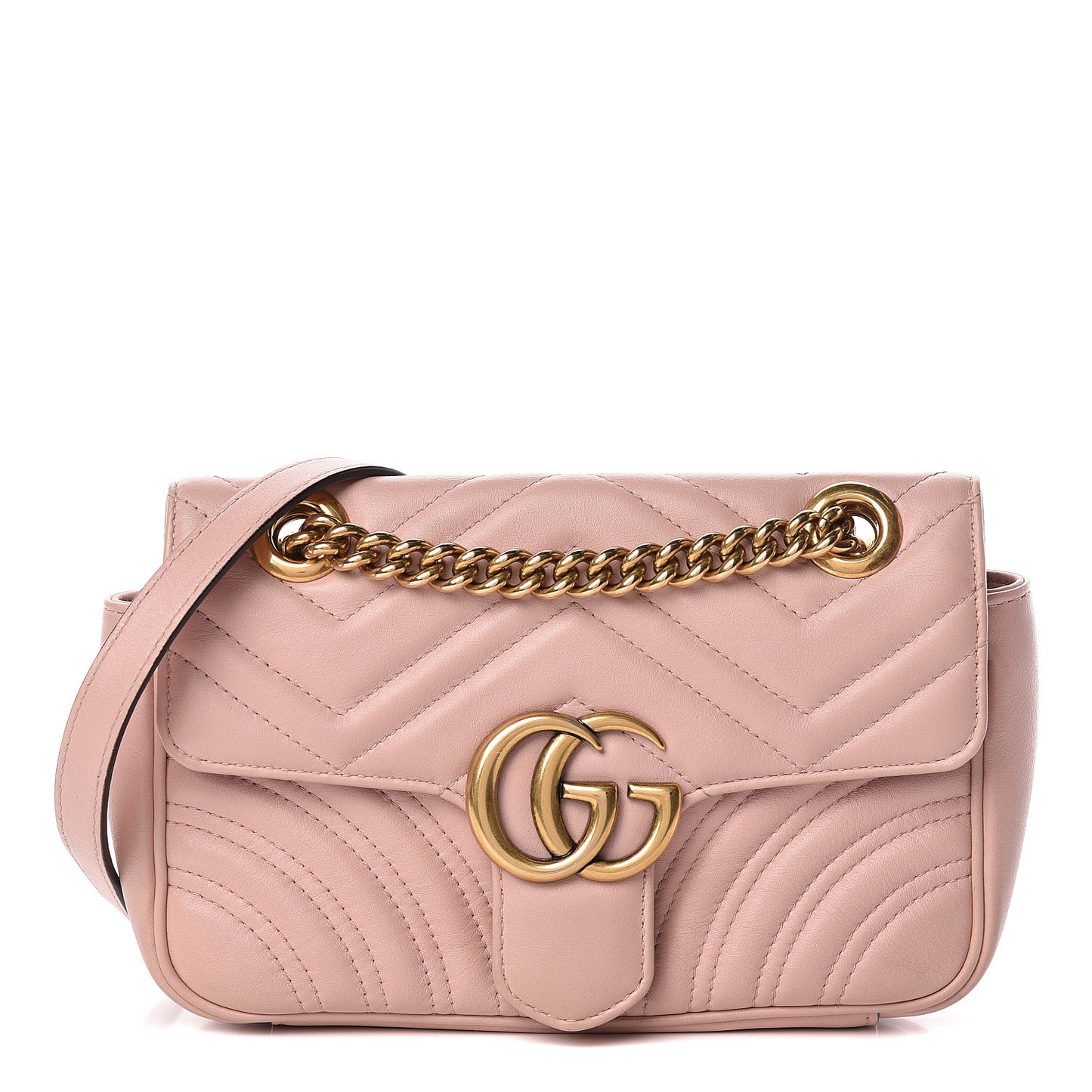Calfskin Matelasse Mini GG Marmont Shoulder Bag Perfect Pink