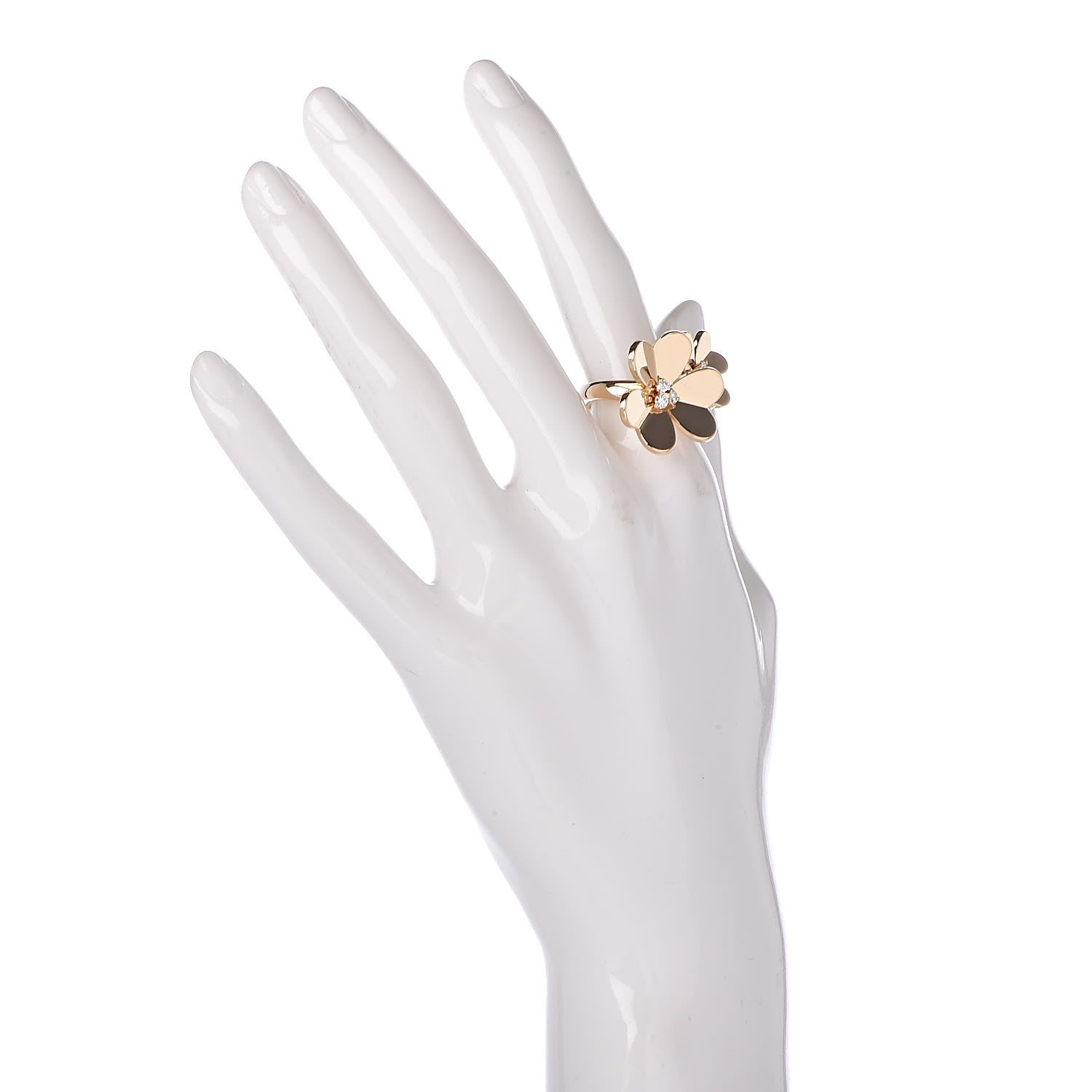 Van Cleef & Arpels 18K Yellow Gold Diamond Frivole Between The Finger Ring 51 5.75 2 of 6