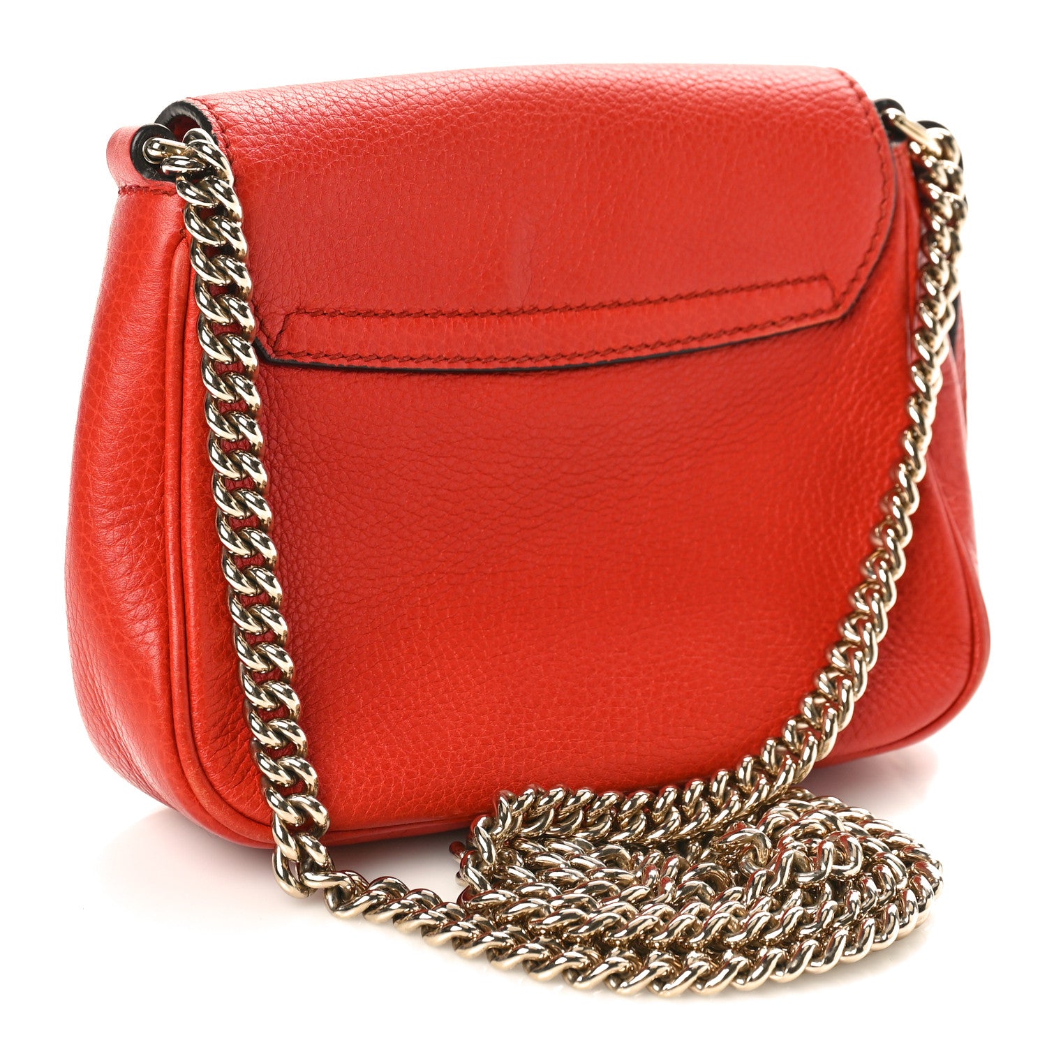 Gucci Pebbled Calfskin Small Soho Flap Crossbody Red 3 of 9