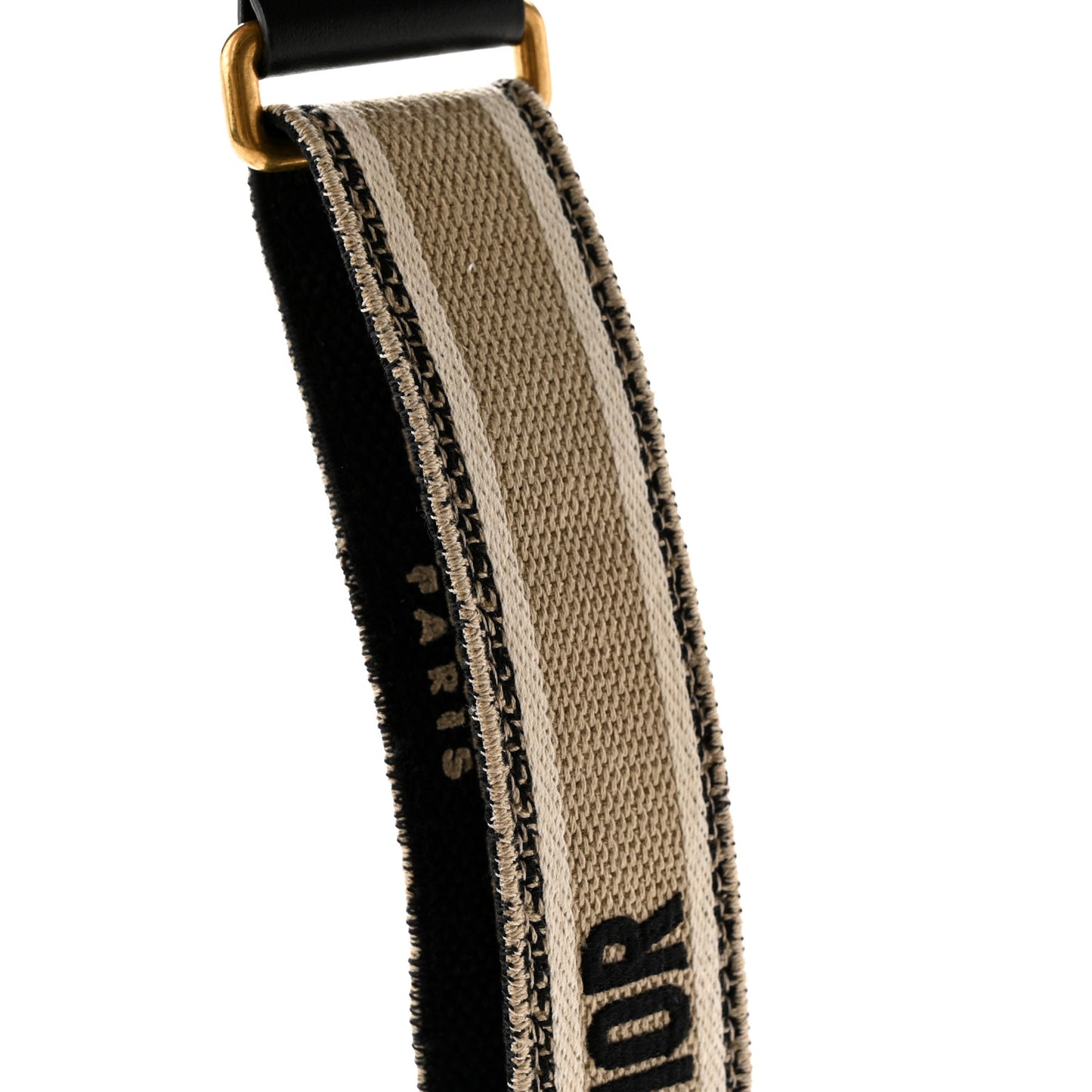 Canvas Embroidered Shoulder Strap Black Ecru