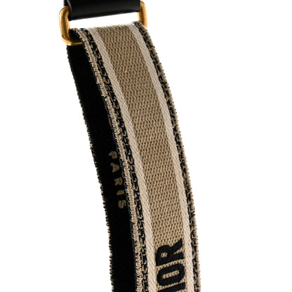 Christian Dior Canvas Embroidered Shoulder Strap Black Ecru 6 of 7