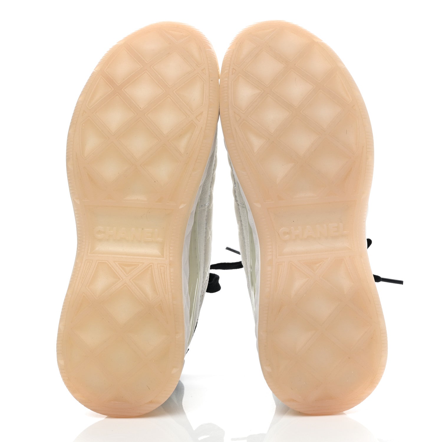 Chanel Fabric Suede Calfskin CC Sneakers 35.5 White Ivory 5 of 10