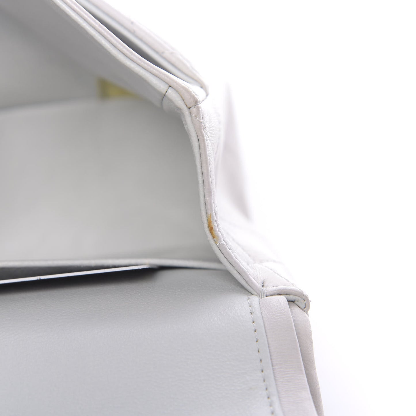 Lambskin Quilted Medium Double Flap White