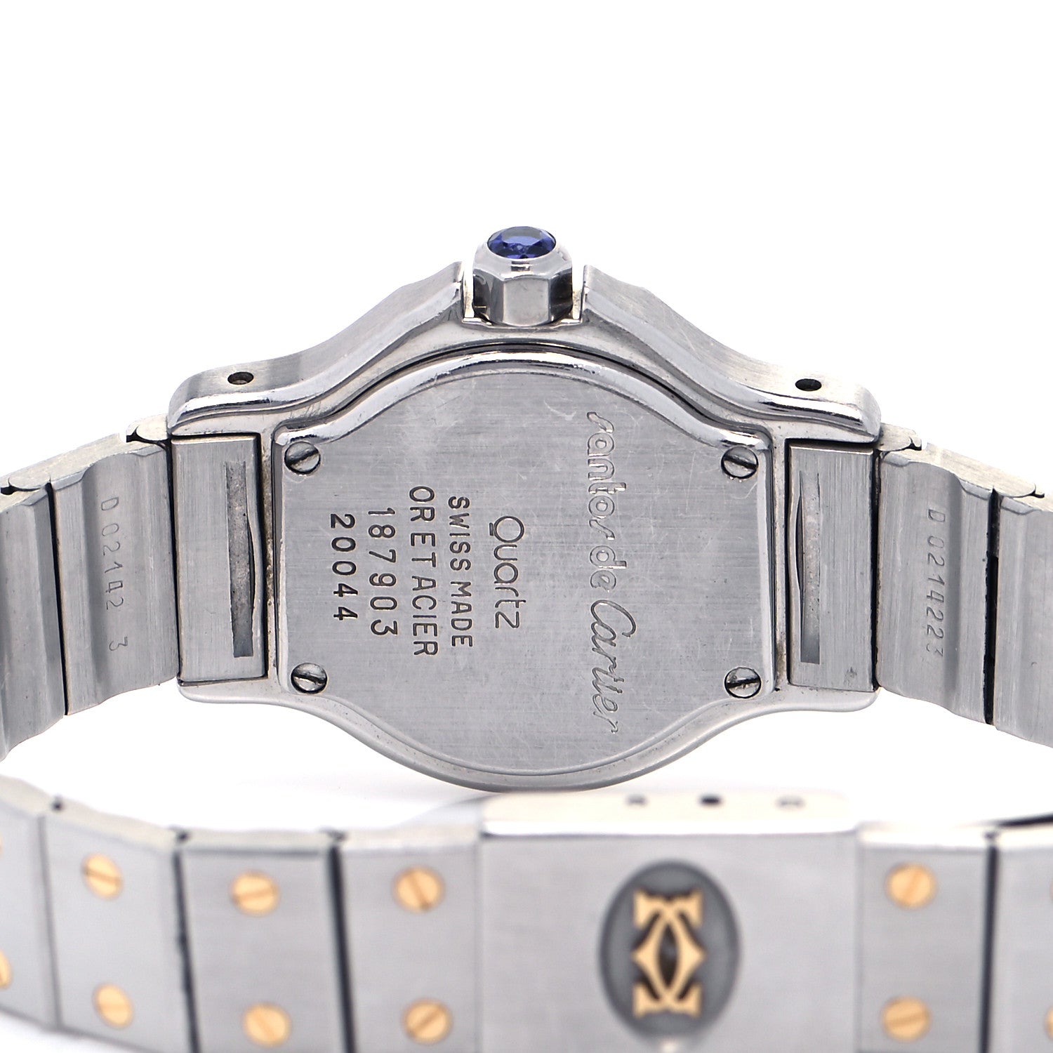 Cartier Stainless Steel 18K Yellow Gold 25mm Santos Octagon Quartz Watch 4 of 4