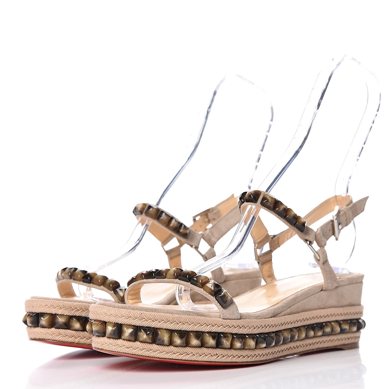 Christian Louboutin Suede Cataclou 60 Platform Sandals 40 Sable 3 of 10