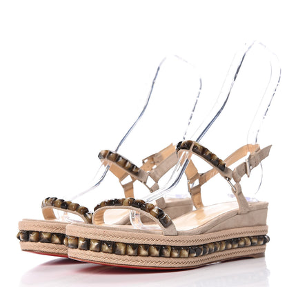 Christian Louboutin Suede Cataclou 60 Platform Sandals 40 Sable 3 of 10