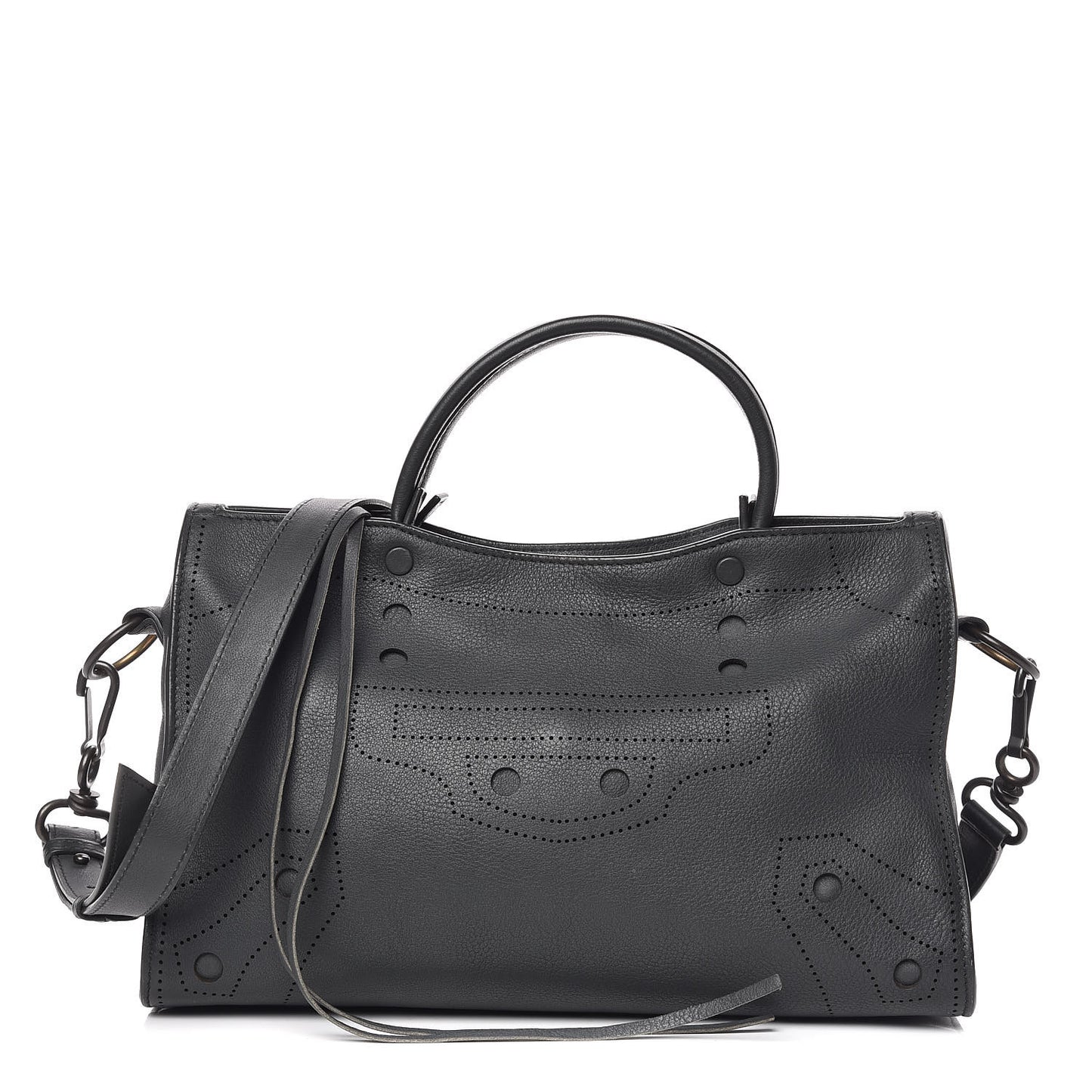 Veau Soyeux Perforated Blackout Hardware S City Gris Fossile