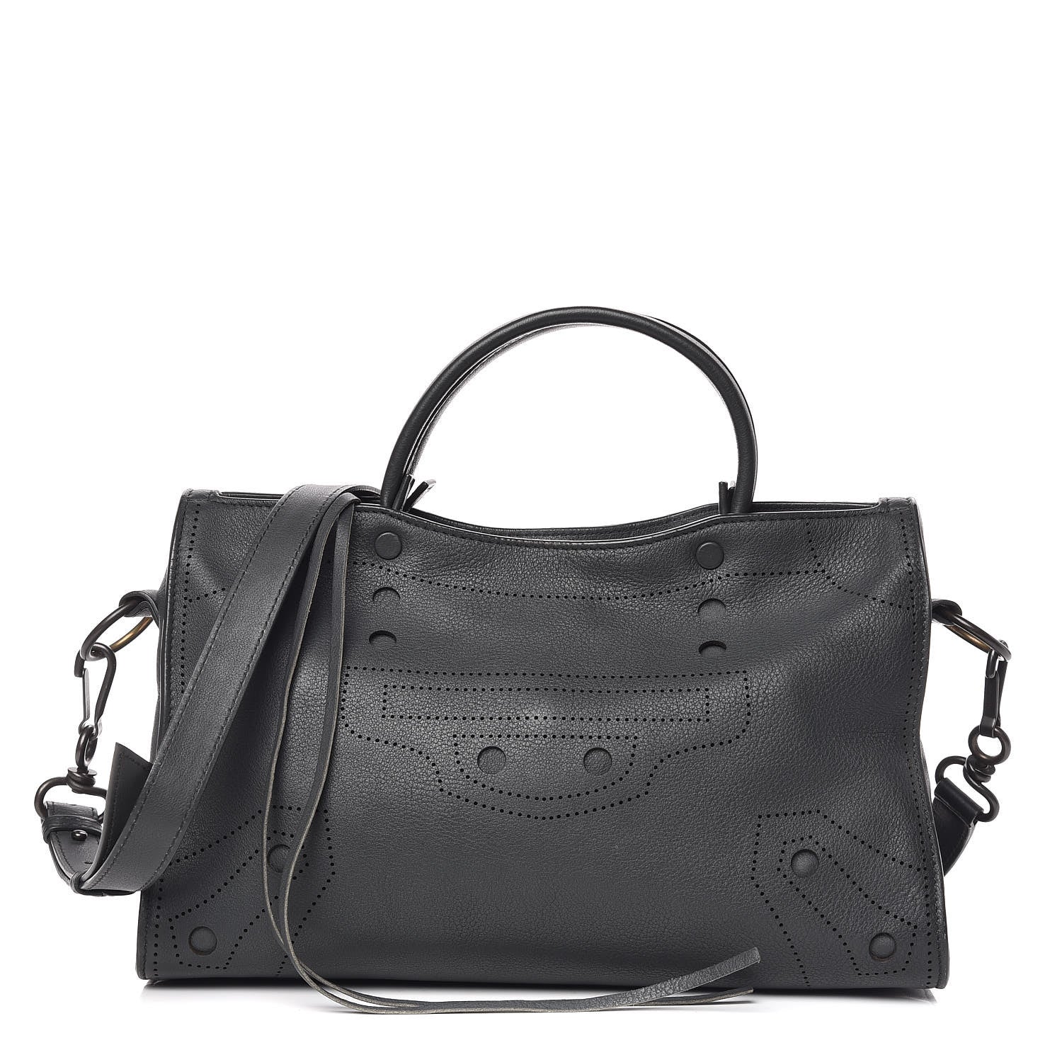Balenciaga Veau Soyeux Perforated Blackout Hardware S City Gris Fossile 1 of 11