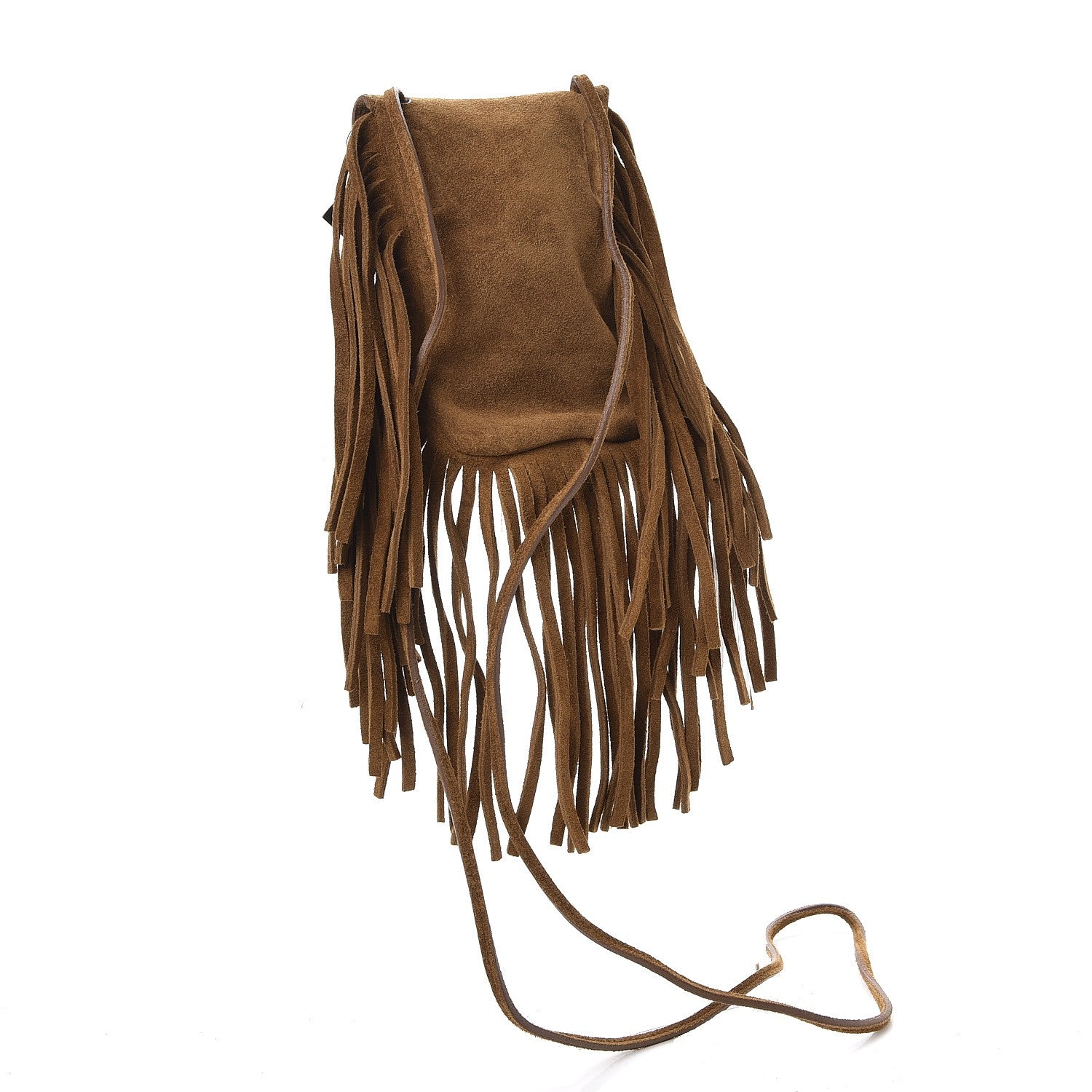 Saint Laurent Suede Fringe Toy Monogram Anita Crossbody Bag Light Ocre 3 of 7