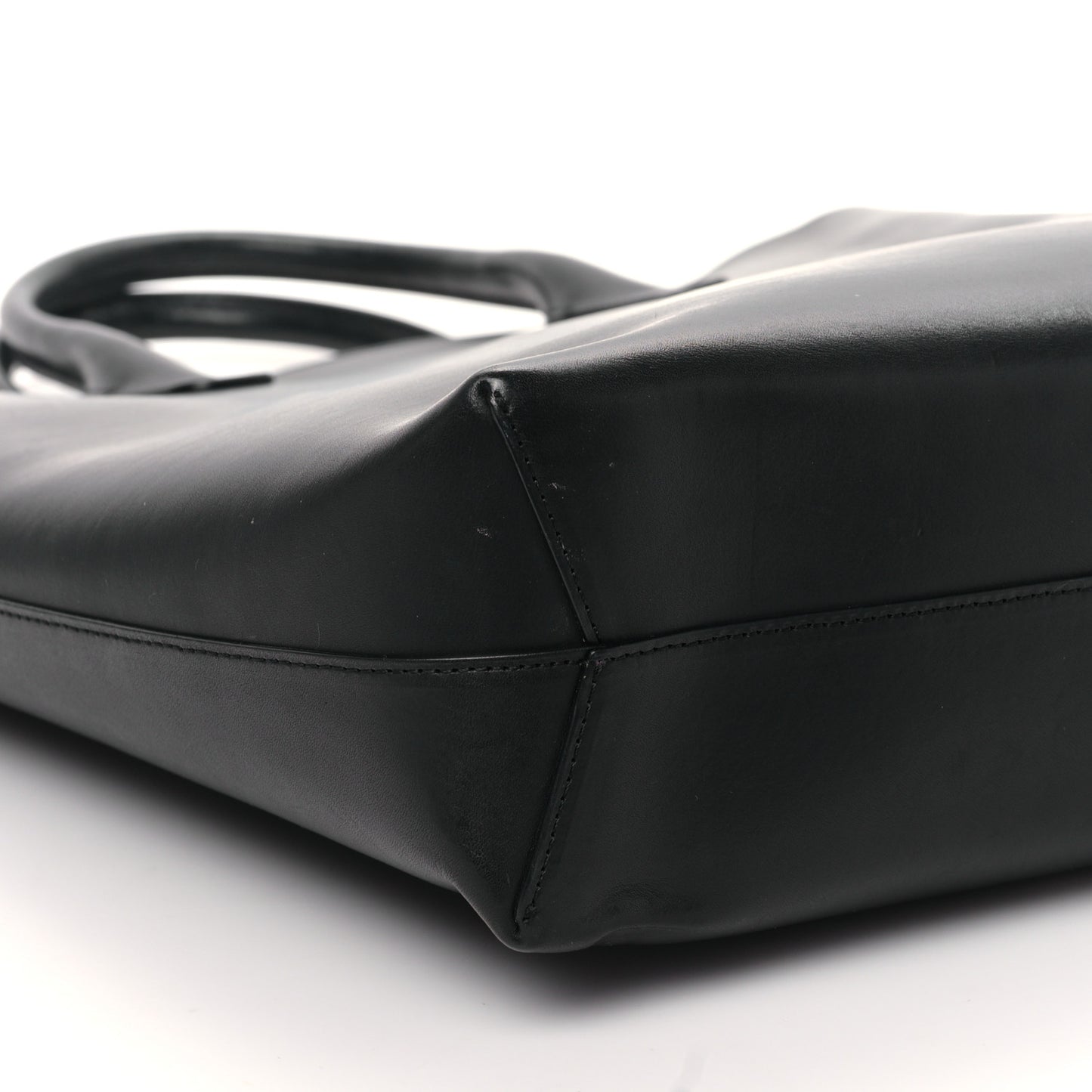 Calfskin North South Tote Black Flamma