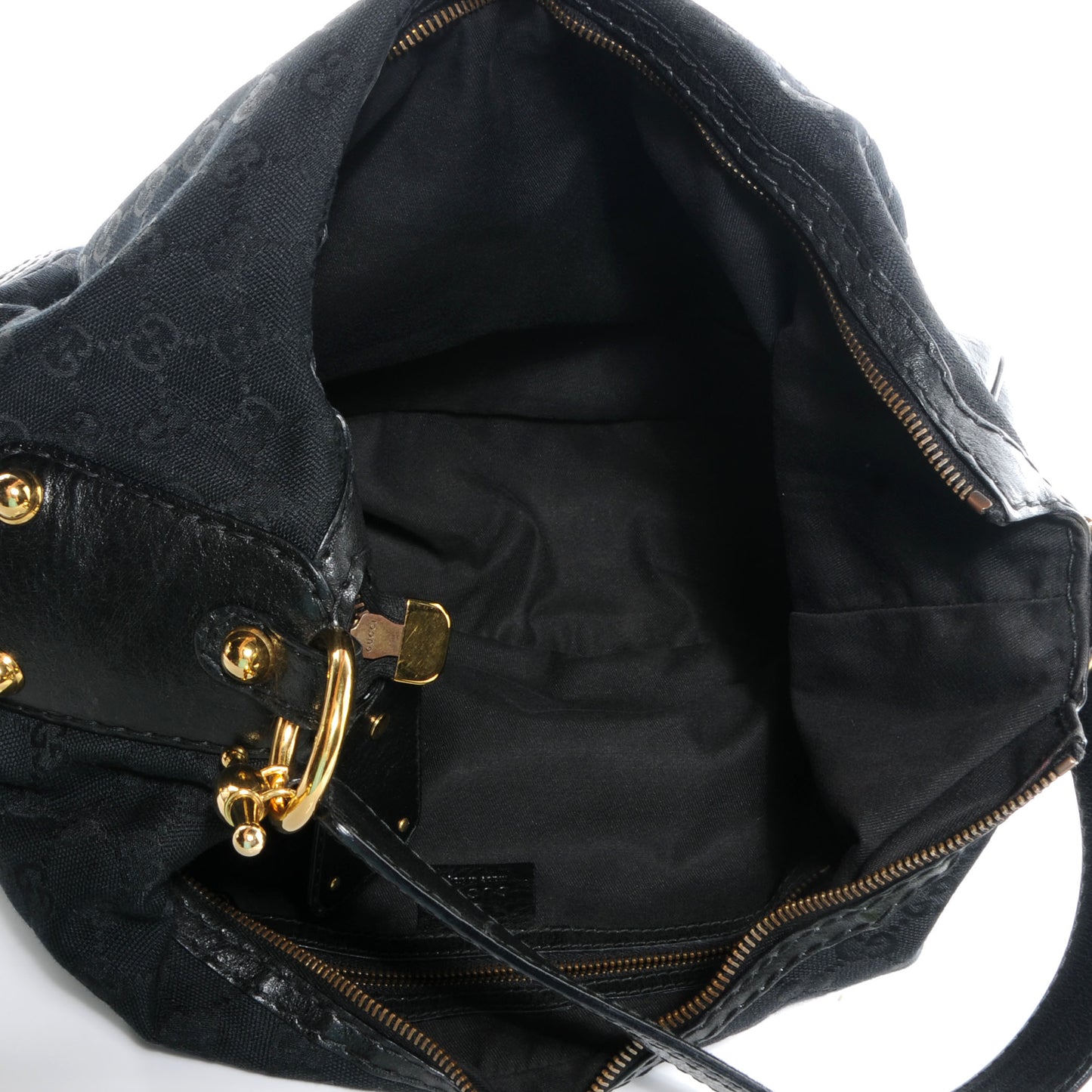 Monogram GG Medium Jockey Hobo Black