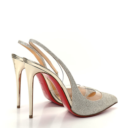Christian Louboutin Mini Glitter PVC Specchio Optisexy 100 Pumps 38 Ivory Light Gold 4 of 10
