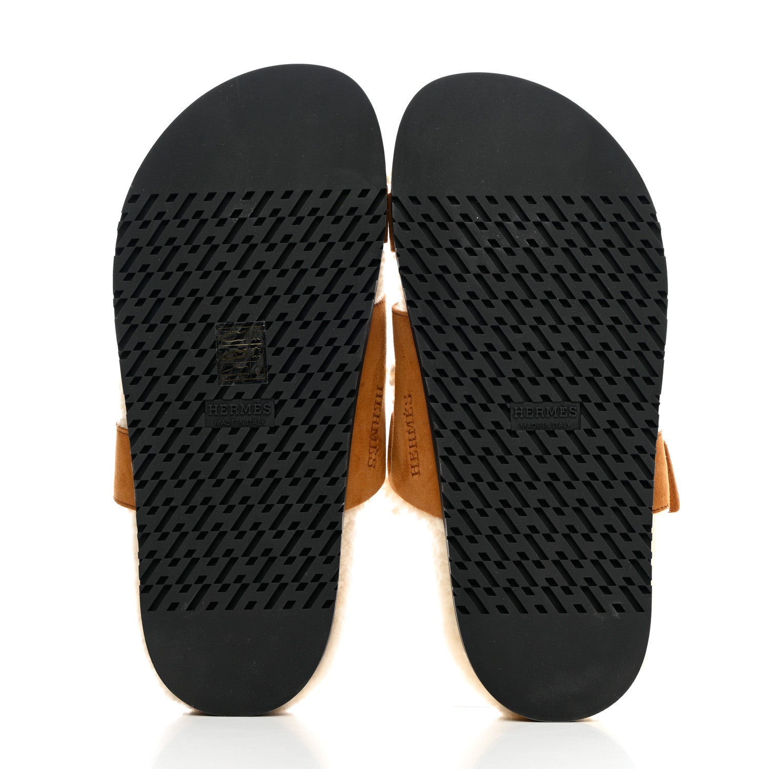 Hermes Suede Goatskin Woolskin Womens Chypre Sandals 37.5 Naturel Ecru 5 of 7