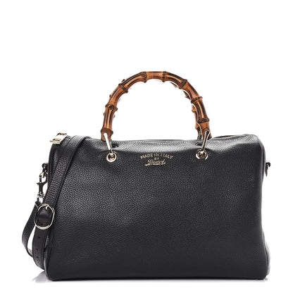 Gucci Calfskin Bamboo Medium Shopper Boston Black 1 of 11