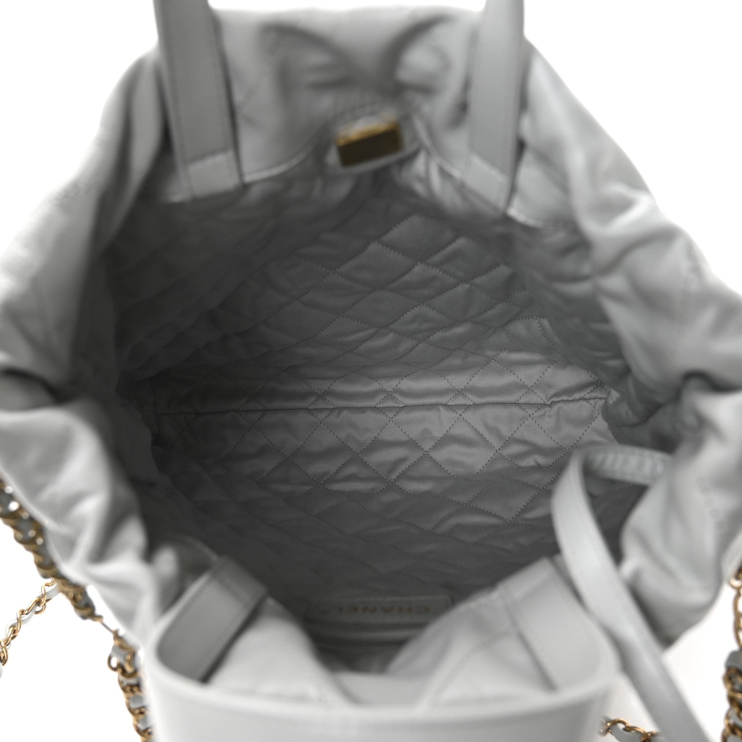Chanel Shiny Calfskin Quilted Chanel 22 Backpack Light Blue 5 of 11