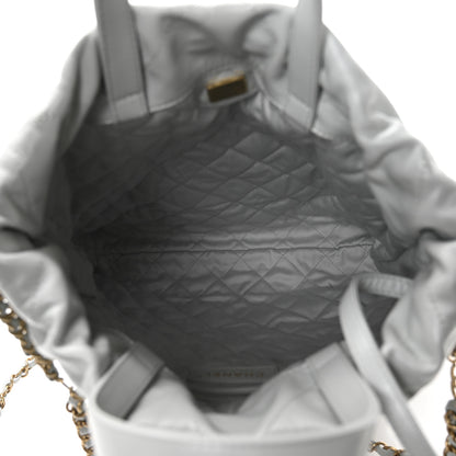 Chanel Shiny Calfskin Quilted Chanel 22 Backpack Light Blue 5 of 11