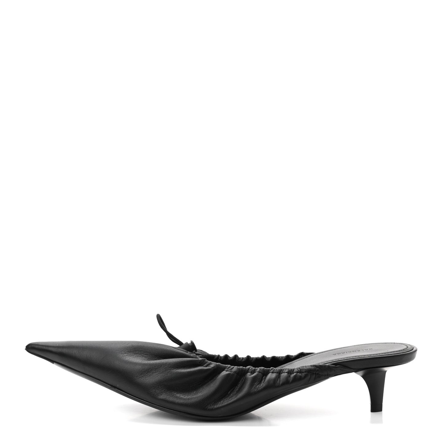 Smooth Nappa Pointed Toe Scrunch Knife 40mm Mules 40 Black