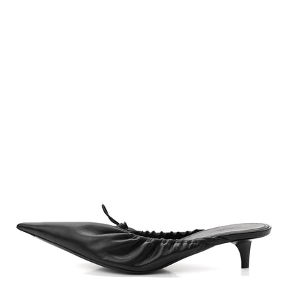 Balenciaga Smooth Nappa Pointed Toe Scrunch Knife 40mm Mules 40 Black 1 of 9