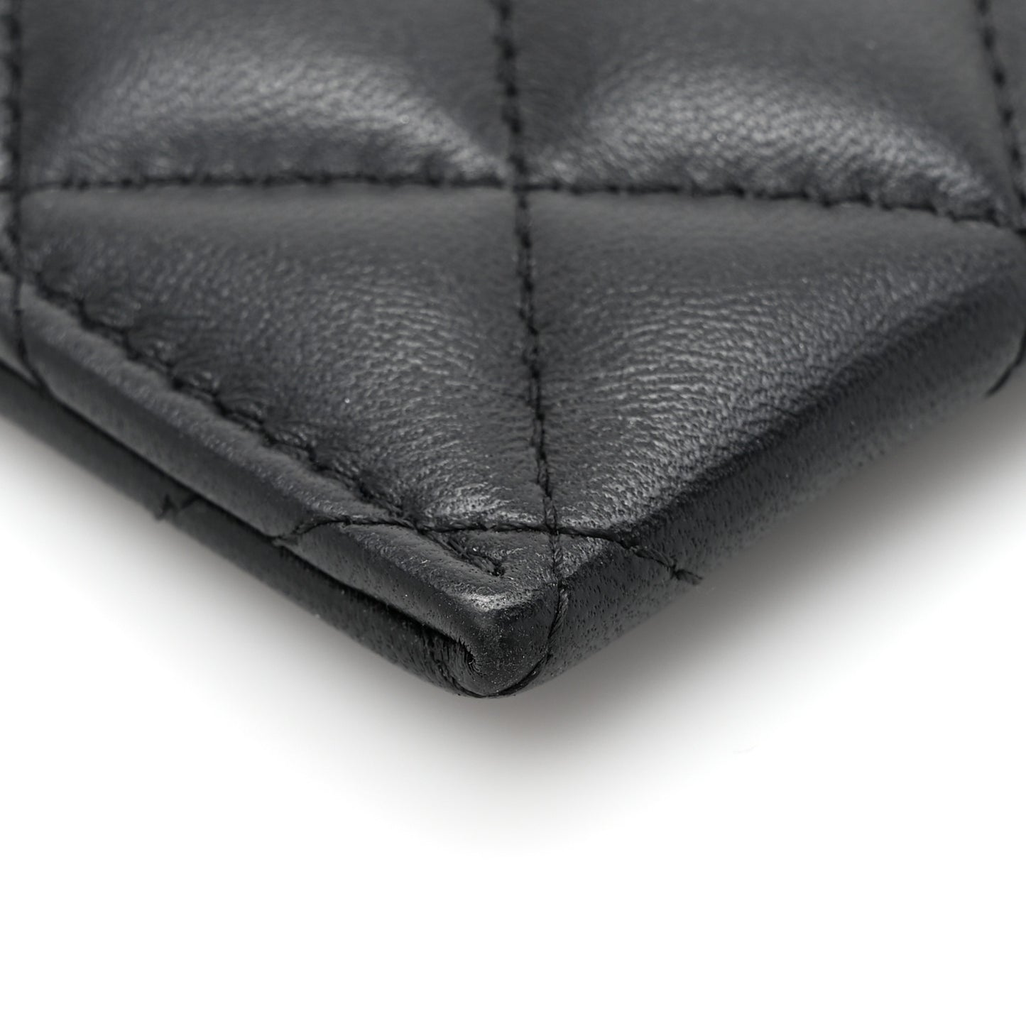 Lambskin Quilted Card Holder So Black