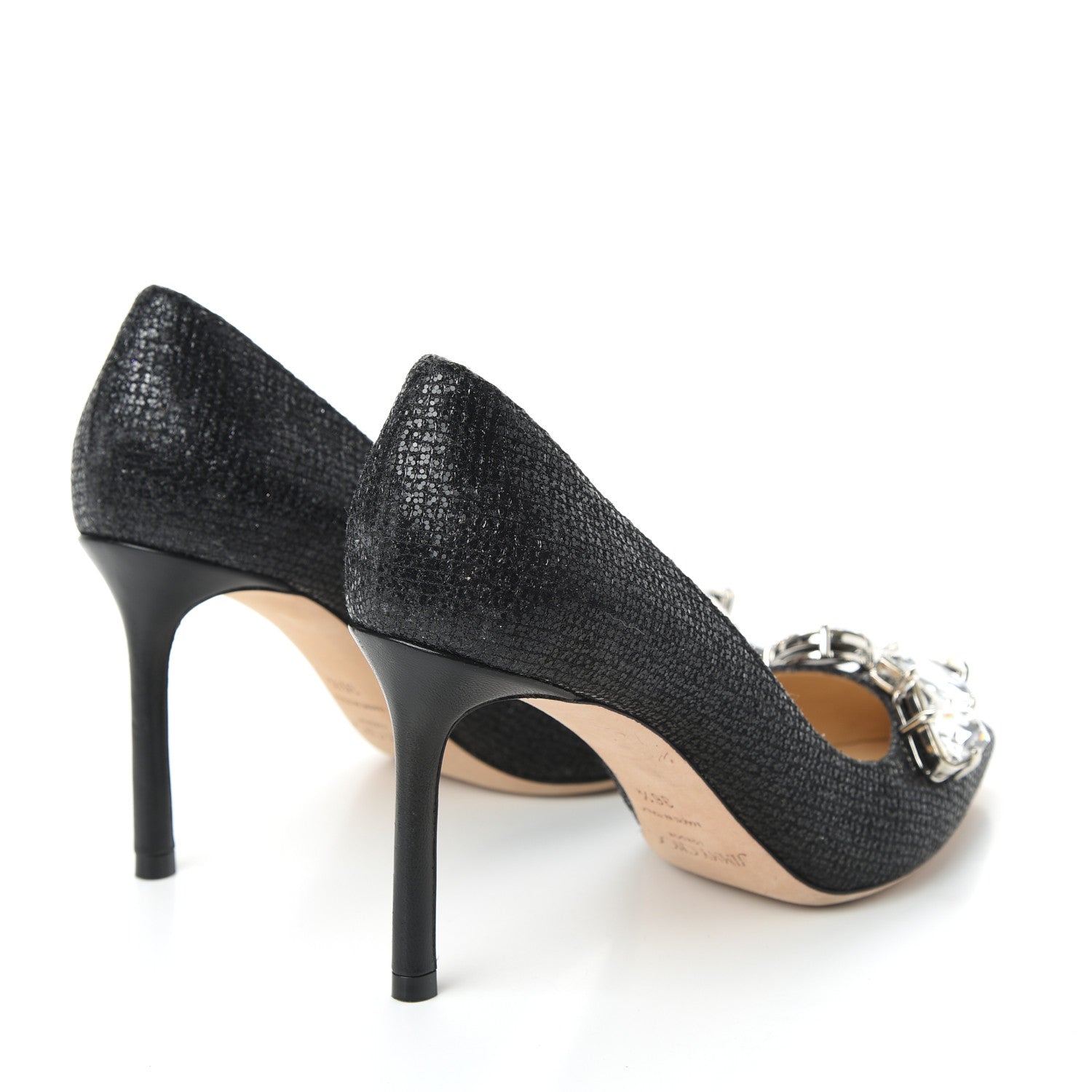 Jimmy Choo Glitter Crystal Marvel 85 Pumps 36.5 Black 4 of 7