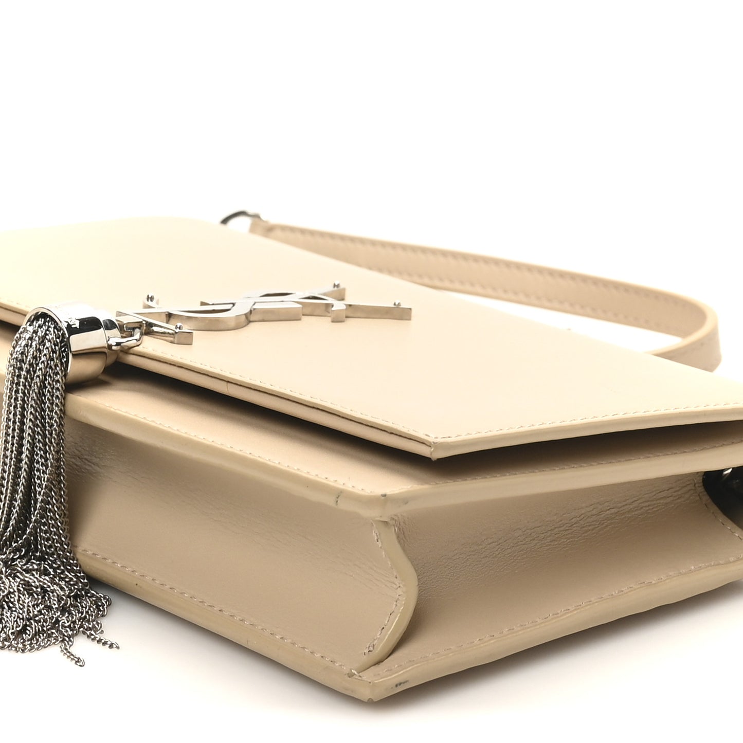 Smooth Calfskin Classic Monogram Kate Tassel Chain Wallet Nude Powder