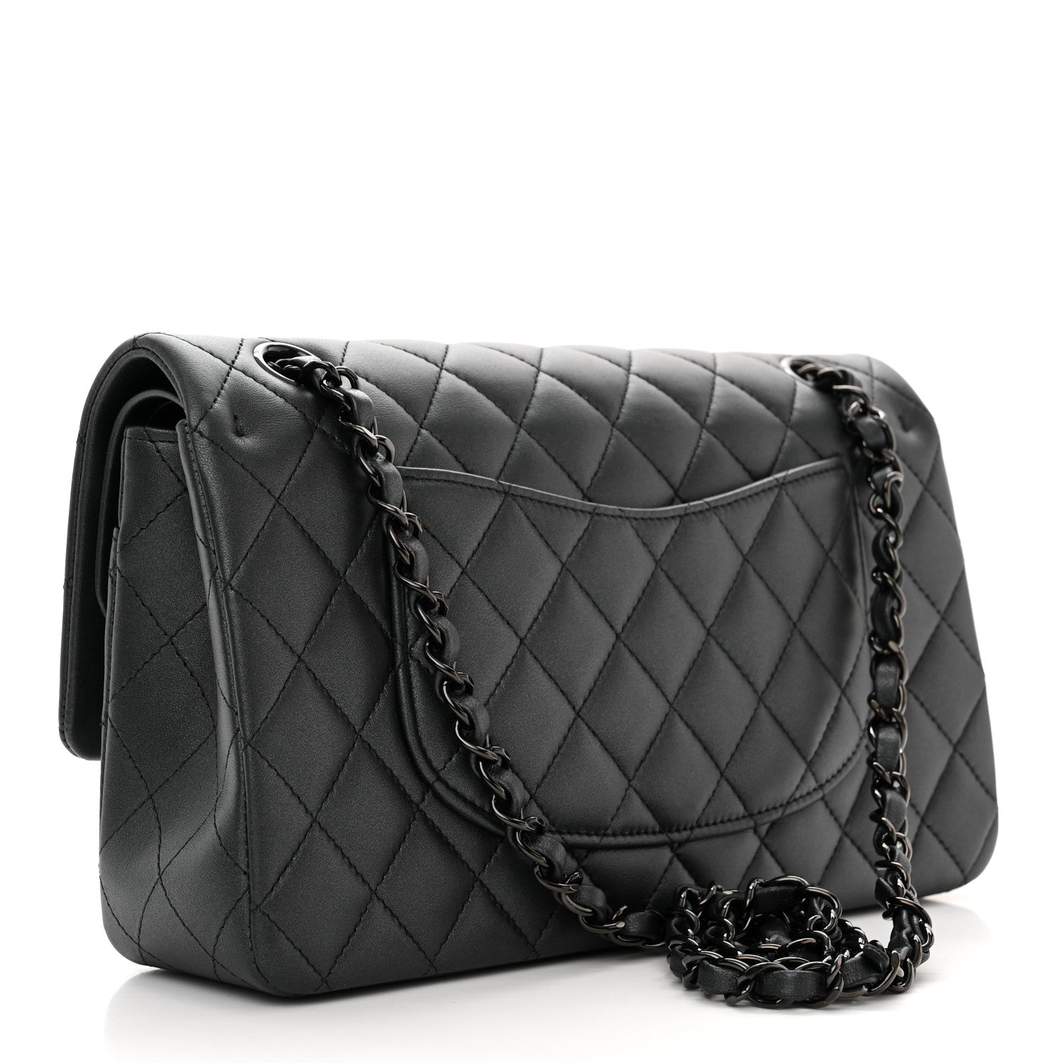 Chanel Lambskin Quilted Medium Double Flap So Black 3 of 12