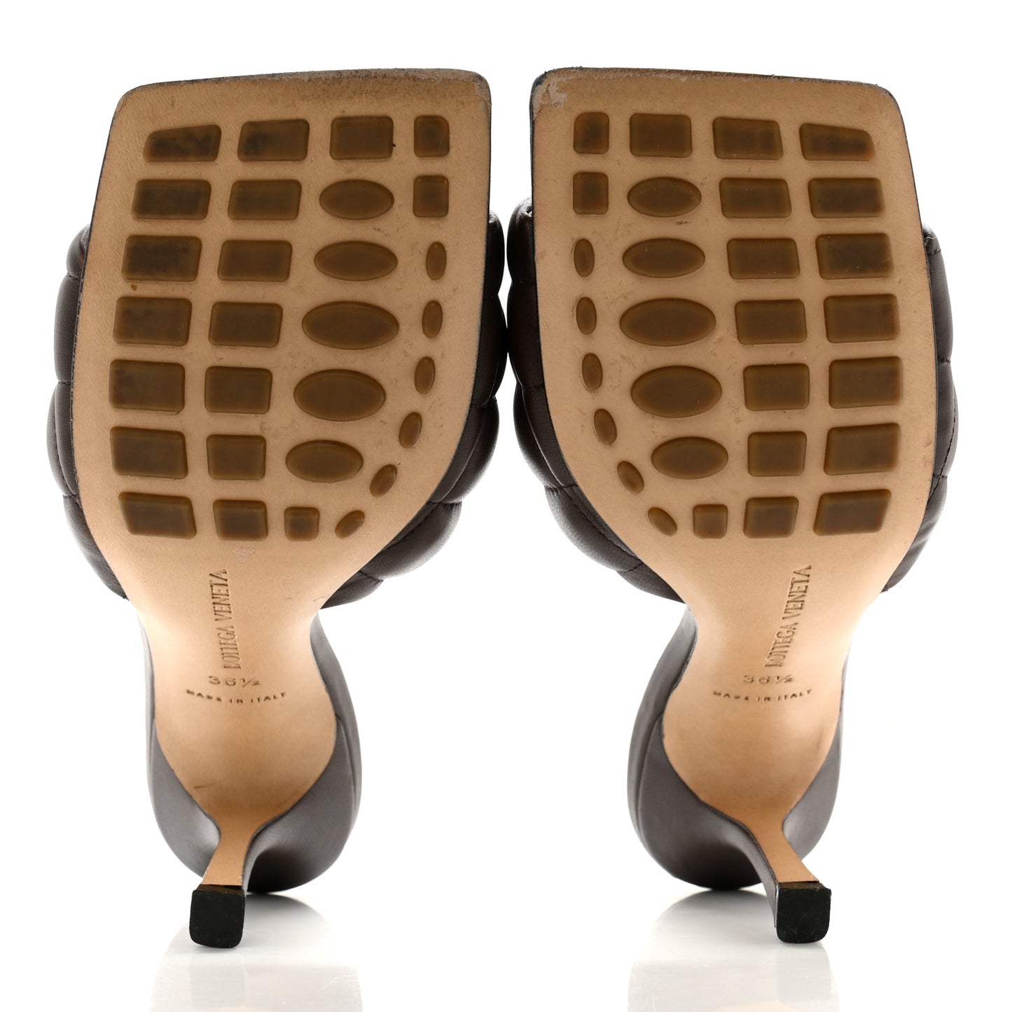 Nappa Matelasse Padded Mule Sandals 36.5 Chocolate