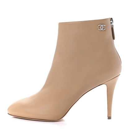 Chanel Lambskin Short Ankle Boots 41 Beige 1 of 8