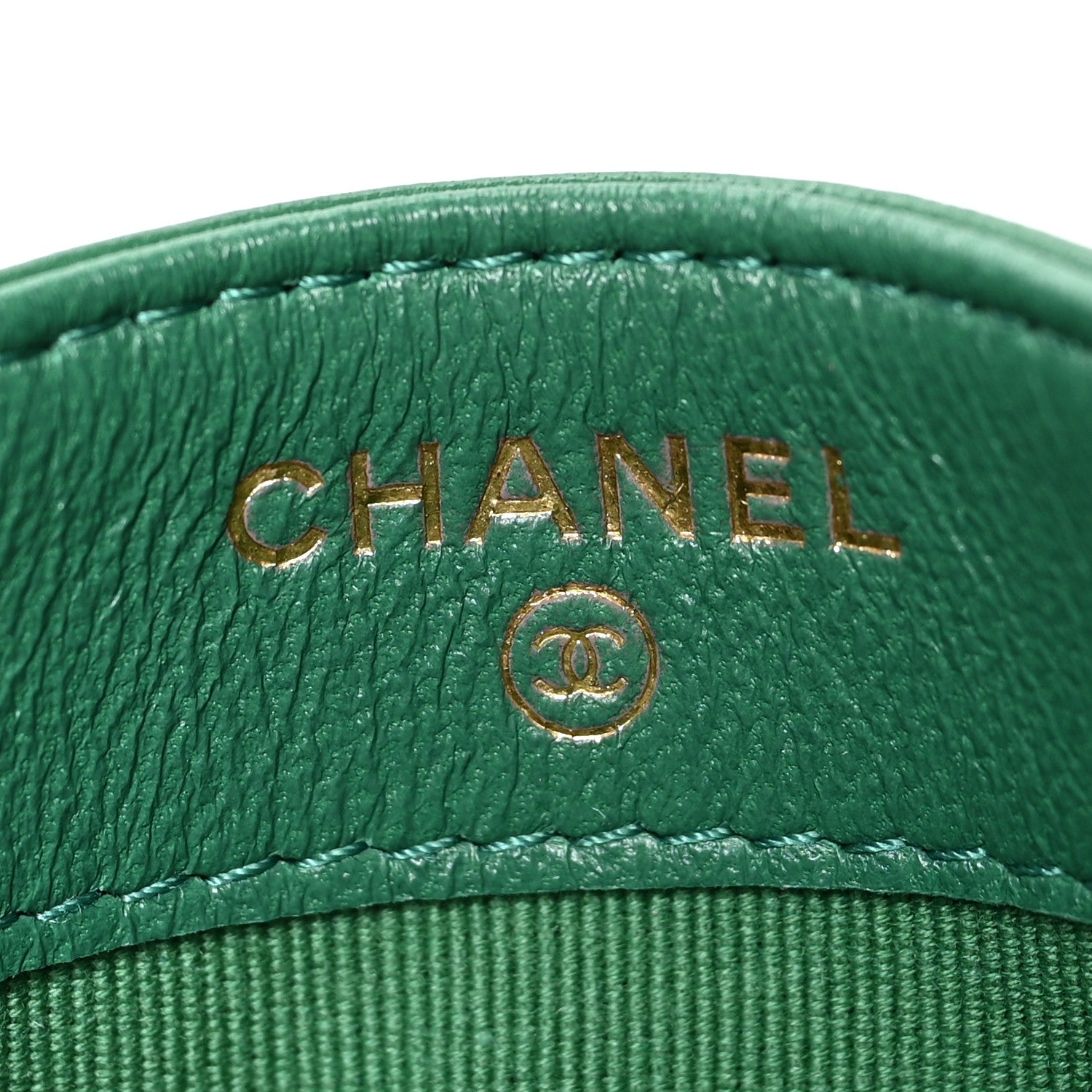 Chanel Lambskin Quilted Card Holder Green 8 of 9