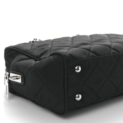 Prada Nylon Tessuto Impuntu Quilted Shoulder Bag Black 7 of 8