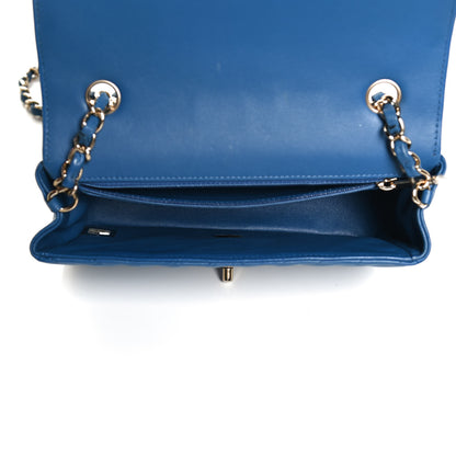 Chanel Lambskin Chevron Quilted Mini Rectangular Flap Blue 5 of 13