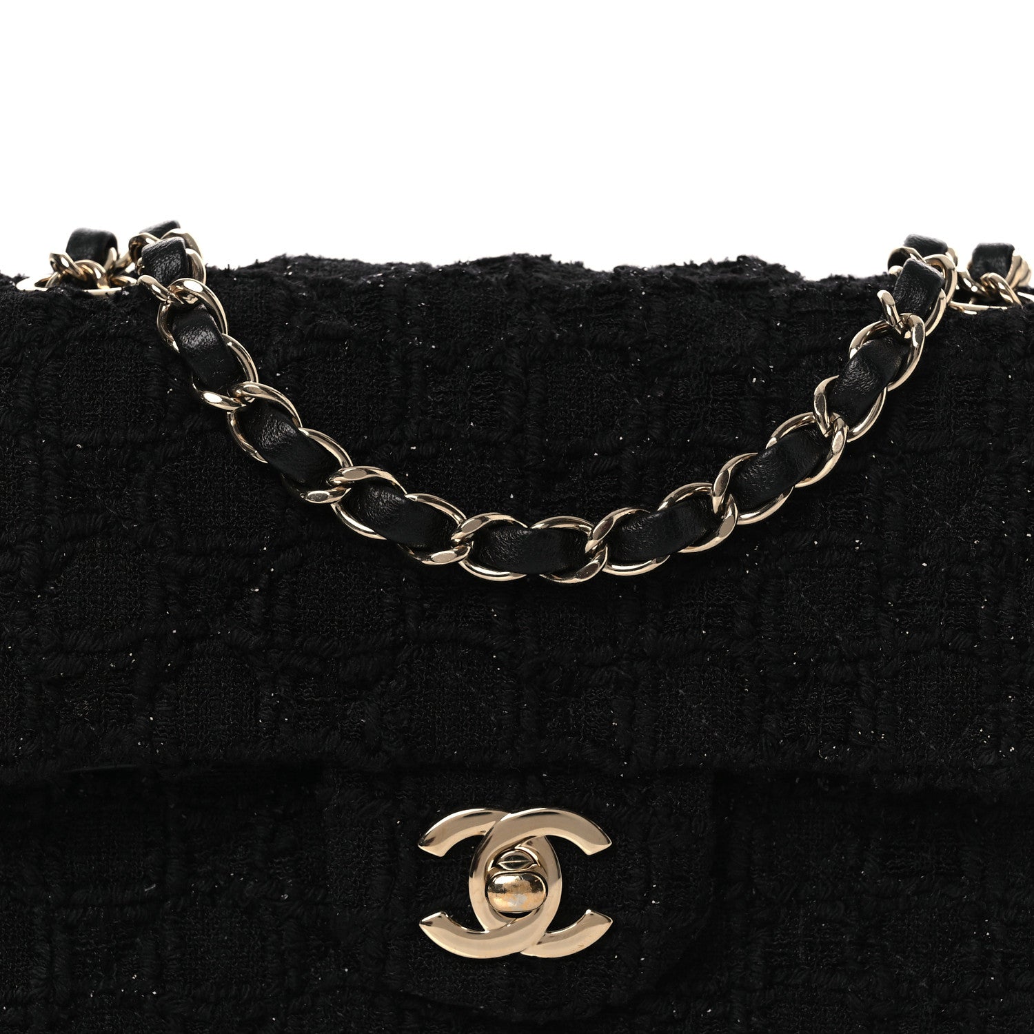Chanel Tweed Quilted Mini Rectangular Flap Black 7 of 12