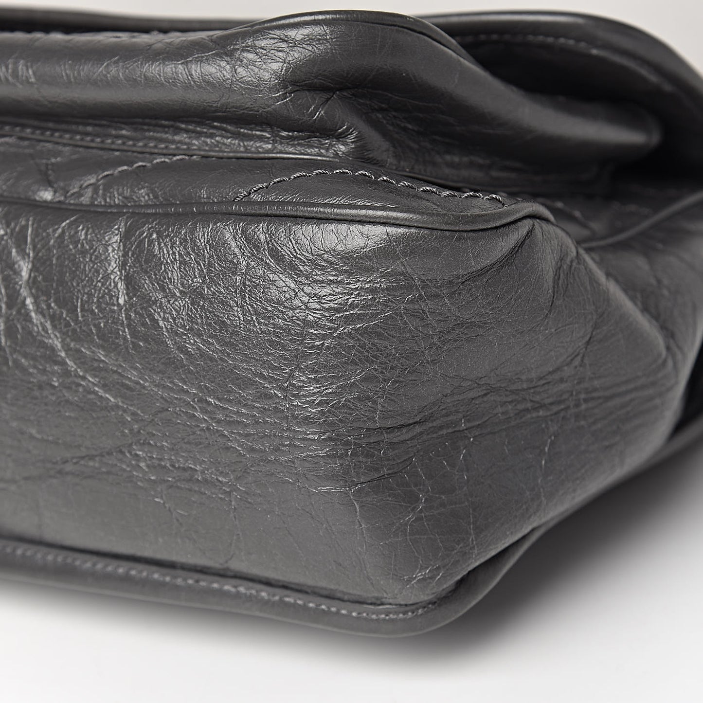 Crinkled Calfskin Matelasse Monogram Medium Niki Chain Satchel Fog