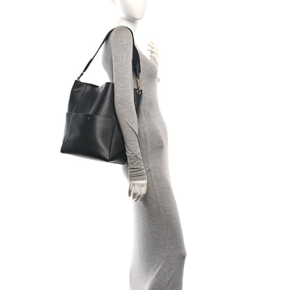 Celine Soft Grained Calfskin Sangle Bucket Bag Black 2 of 9