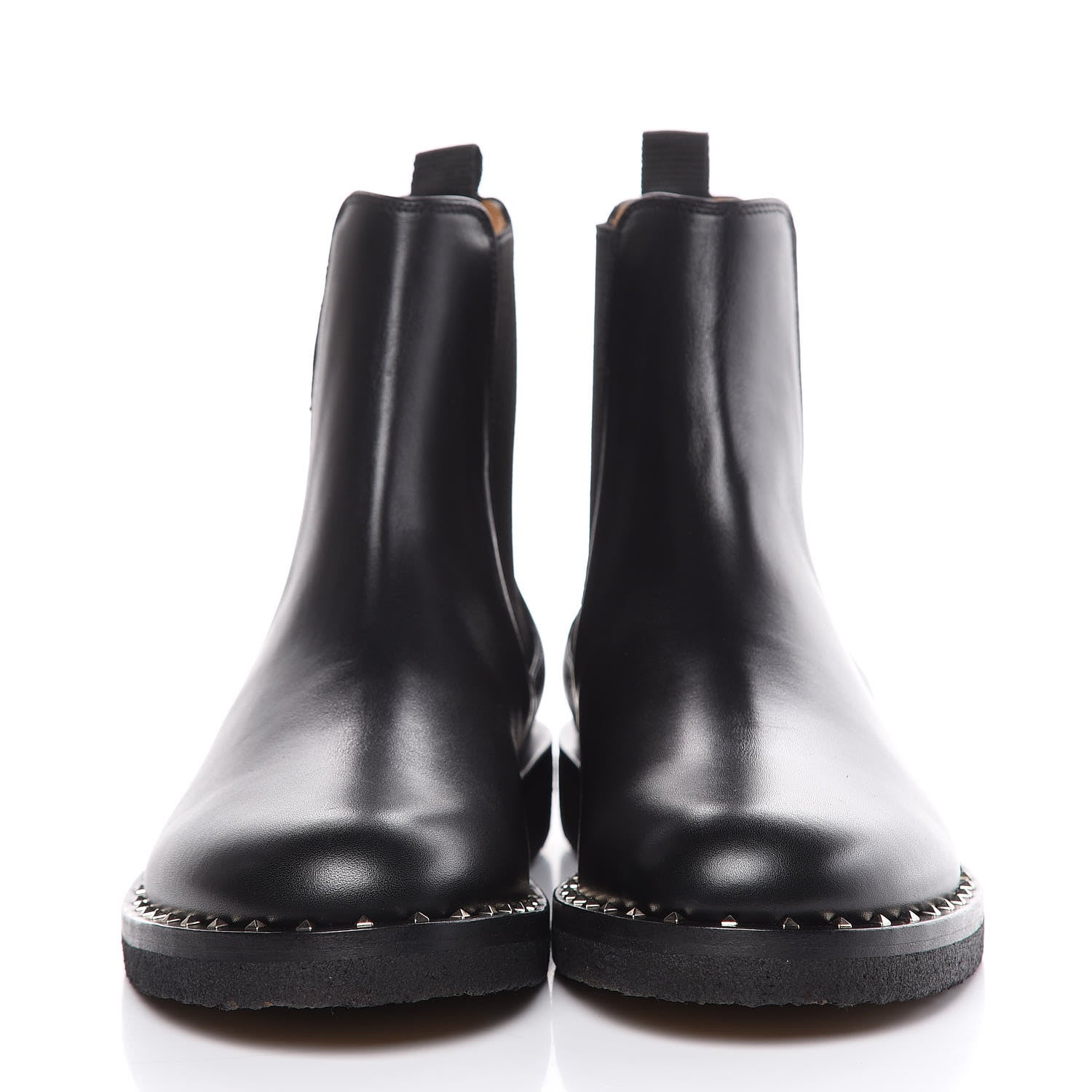 Valentino Garavani Calfskin Soul Rockstud Beatle Chelsea Ankle Boots 41 Black 2 of 11