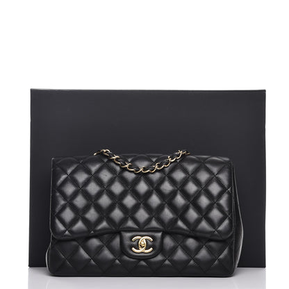 Chanel Lambskin Quilted Jumbo Single Flap Black 9 of 9