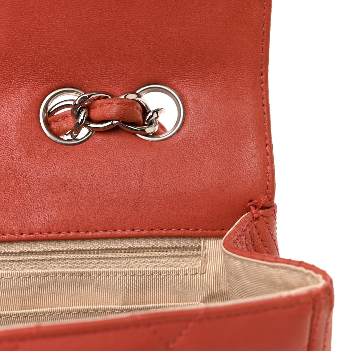 Lambskin Large Coco Rider Flap Coral