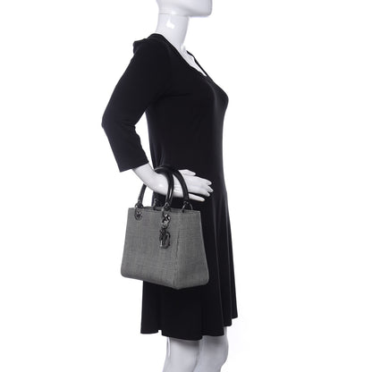 Christian Dior Patent Canvas Medium Lady Dior Black 2 of 12