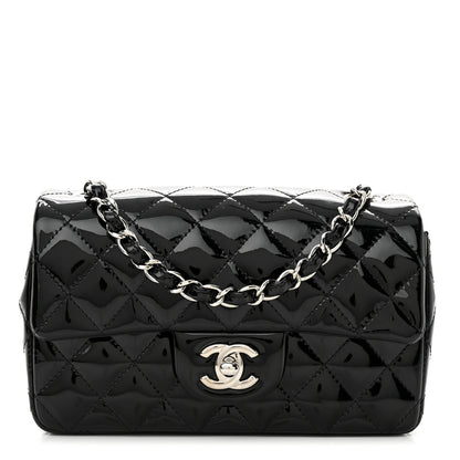 Chanel Patent Calfskin Quilted Mini Rectangular Flap Black 1 of 11