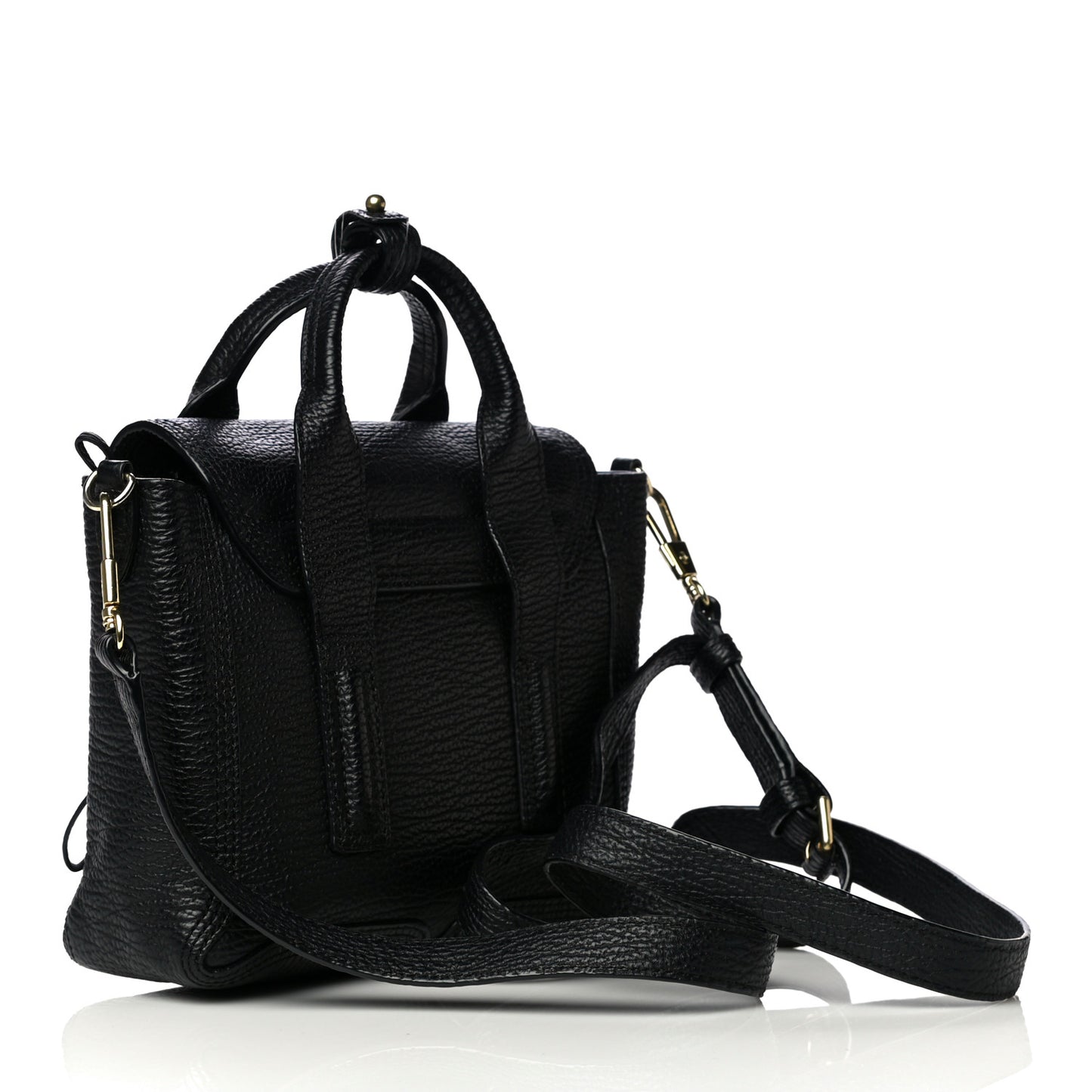 Textured Calfskin Mini Pashli Satchel Black