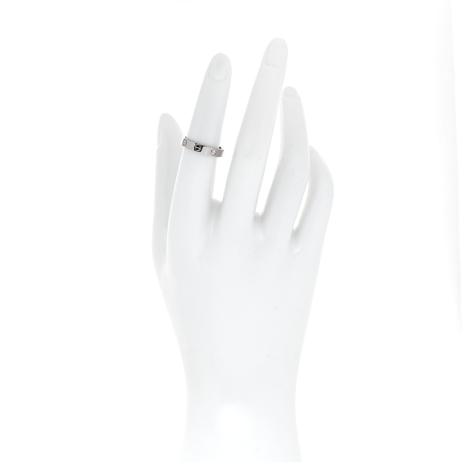 Cartier 18K White Gold 3.5mm LOVE Wedding Band Ring 51 5.75 2 of 4