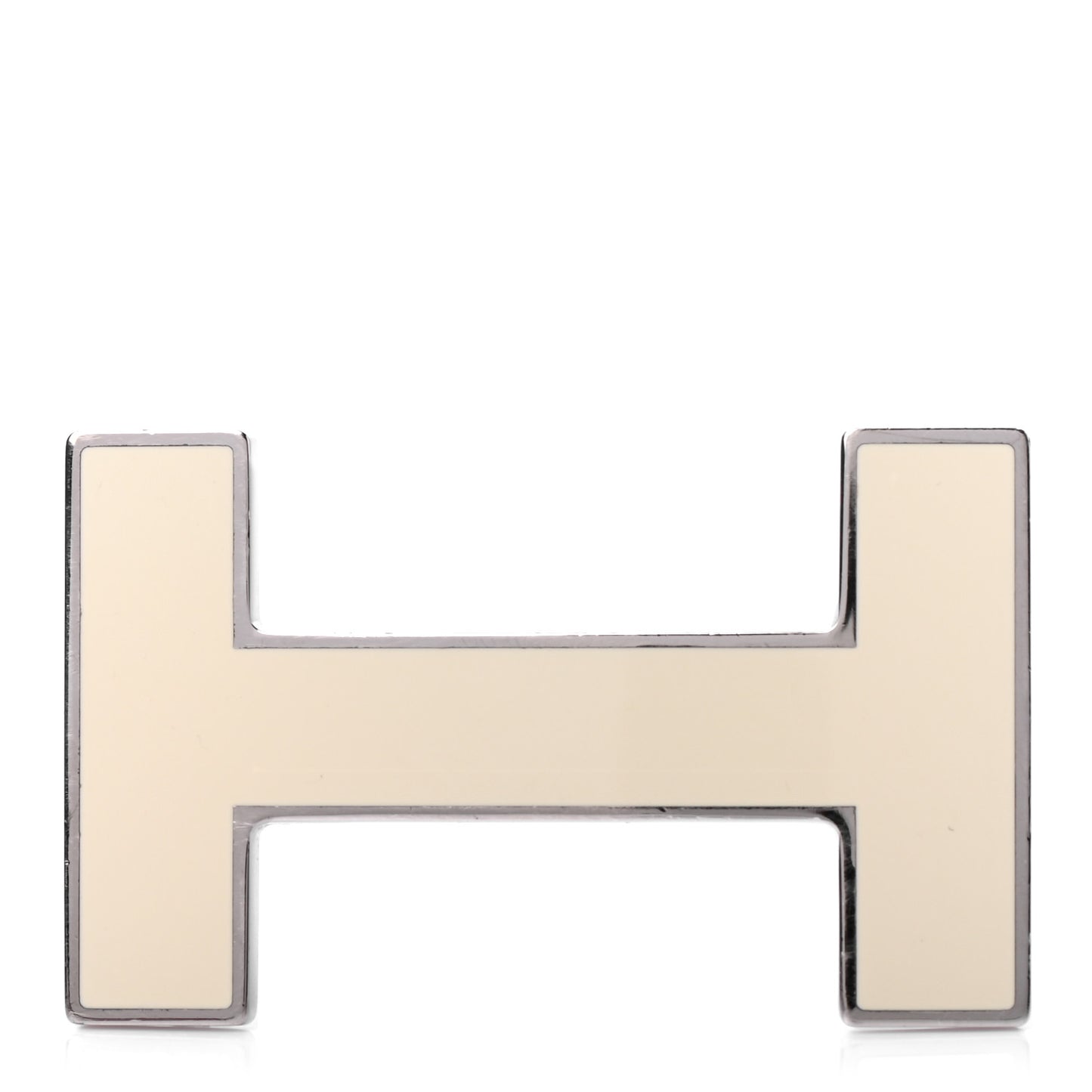 Enamel Quizz H Belt Buckle Craie