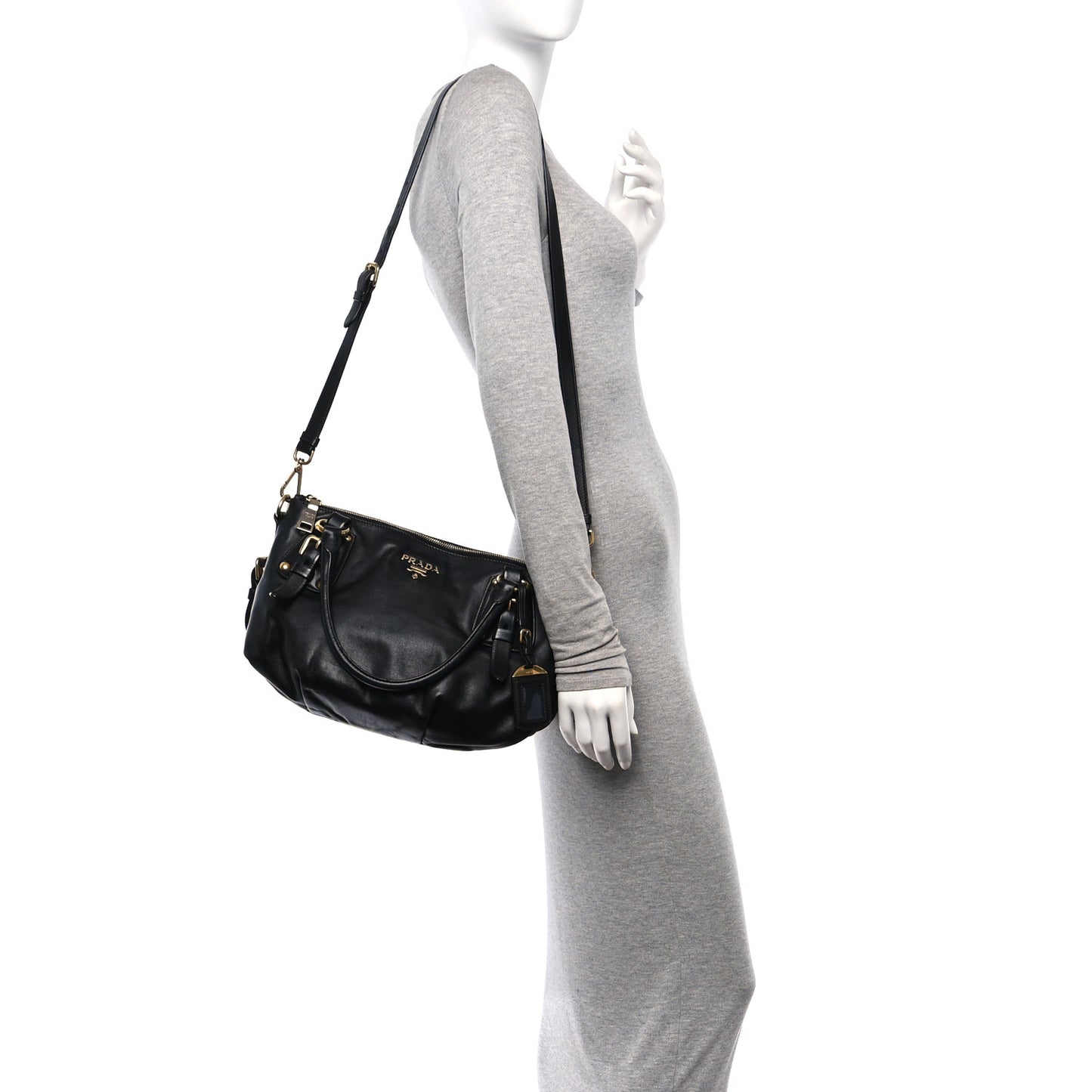 Soft Calf Shopping Satchel Black